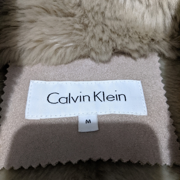 CALVIN KLEIN SUEDE LIKE MID LENGTH COAT - Picture 3 of 5